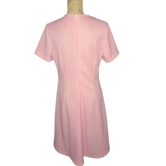 Vintage 60s Mod Pink White Polka Dot Pinup Rockabilly Dress - Picture 4 of 15